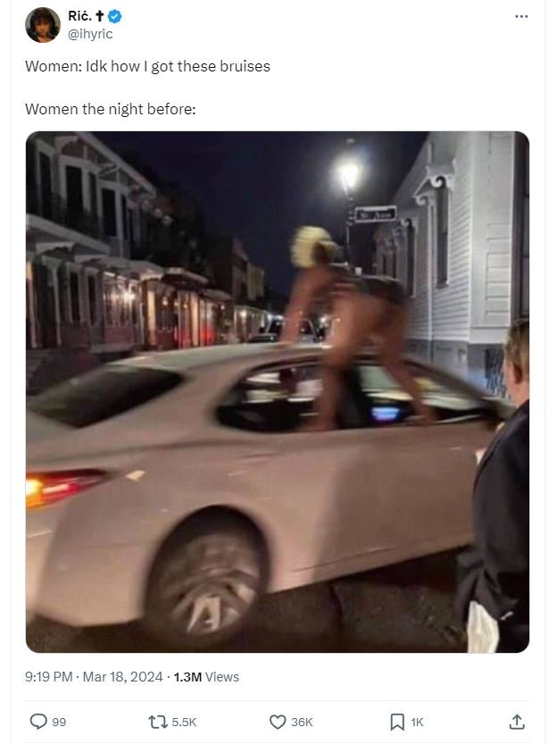 Riè t ihyric women idk how 1 got these bruises women the night before 919 pm mar