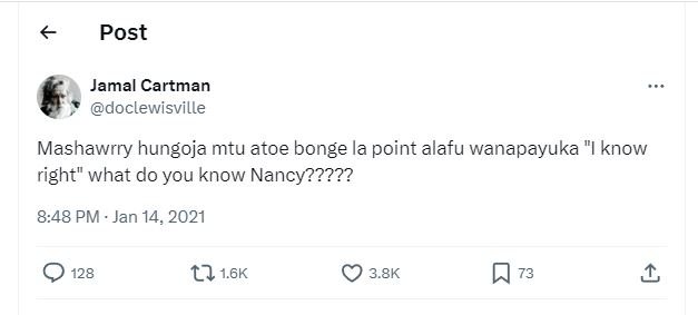 Post jamal cartman doclewisville mashawrry hungoja mtu atoe bonge la point alafu