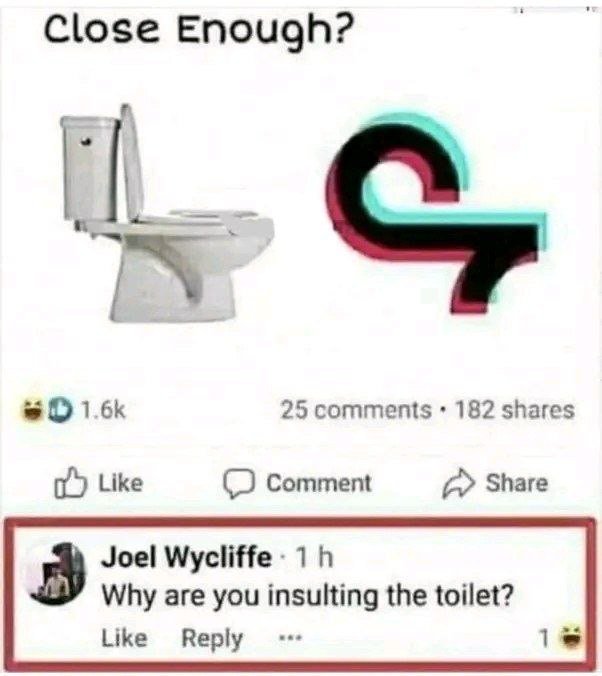 Close enough? 1 6k 25 comments 182 shares like comment share joel wycliffe 1h wh