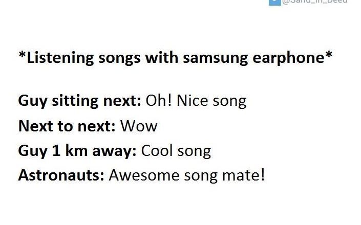 93 'listening songs with samsung earphone guy sitting next oh! nice song next to