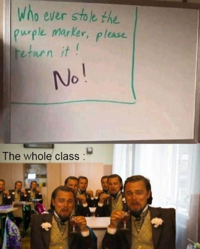 Vho ever słk he puvpl marker, please tełurn it no ! the whole class
