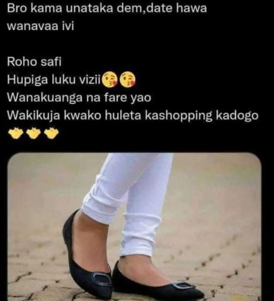 Bro kama unataka dem, date hawa wanavaa ivi Roho safi Hupiga luku vizii Wanakuan