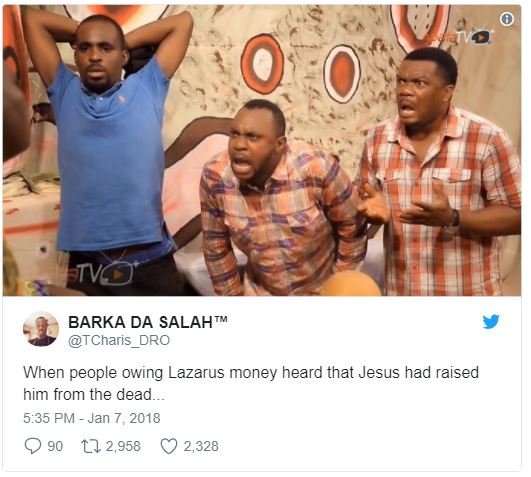 Barka da salah tcharis_dro when people owing lazarus money heard that jesus had