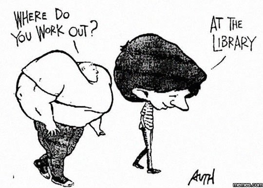 Hłhere do yov work out? at te lbrary a memeacom