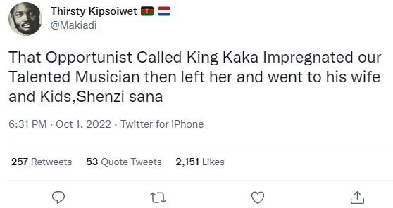 Thirsty kipsoiwet makiadi _ that opportunist called king kaka impregnated our ta