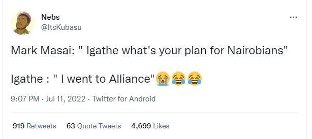 Nebs itskubasu mark masai igathe what's your plan for nairobians igathe went to