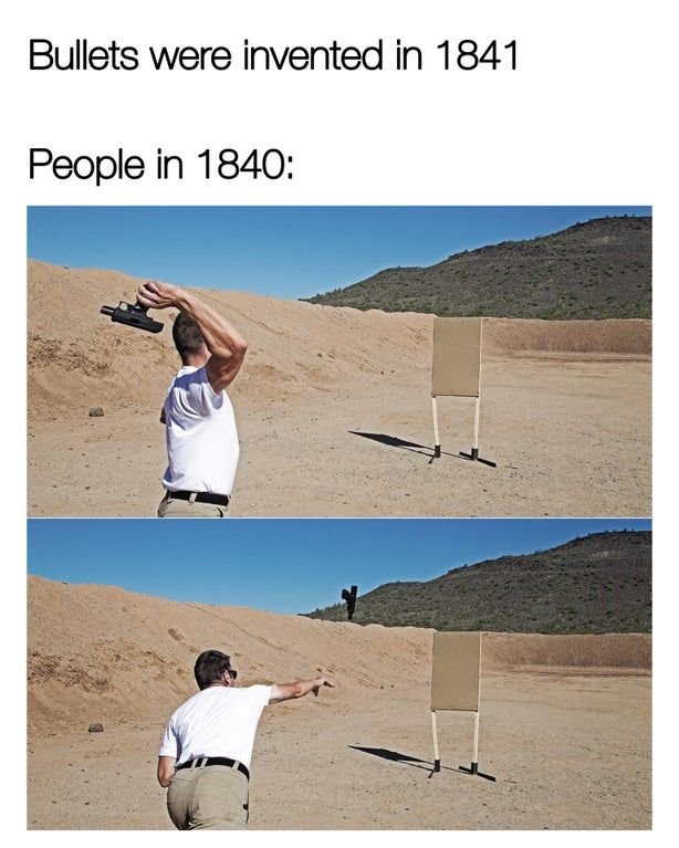 Bullets were invented in people in