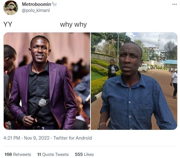 Metroboomin polo_kimani why why 4.21 pm nov 9, twitter for android 168 retweets