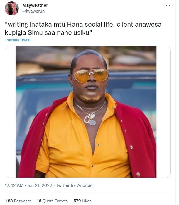 Mayweather jwaweruh 'writing inataka mtu hana social life client anawesa kupigia