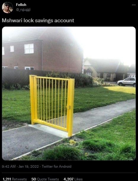 Felloh nguggi Mshwari lock savings account 9.42 AM Jan 19, Twitter for Android 1