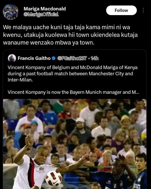 Mariga macdonald mafgaofficial follow we malaya uache kuni taja taja kama mimi n