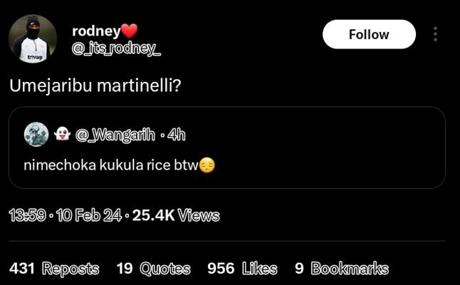 Rodney 3ls_ odney follow umejaribu martinelli? mangarih 4h nimechoka kukula rice