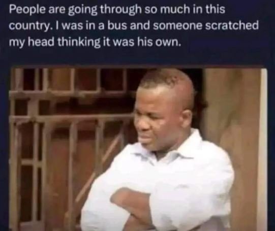 People are going through so much in this country was in a bus and someone scratc