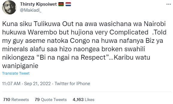 Thirsty kipsoiwet makiadi _ kuna siku tulikuwa out na awa wasichana wa nairobi h