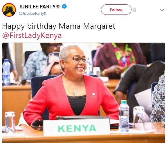 Jubilee party jubileepartyk follow happy birthday mama margaret firstladykenya k