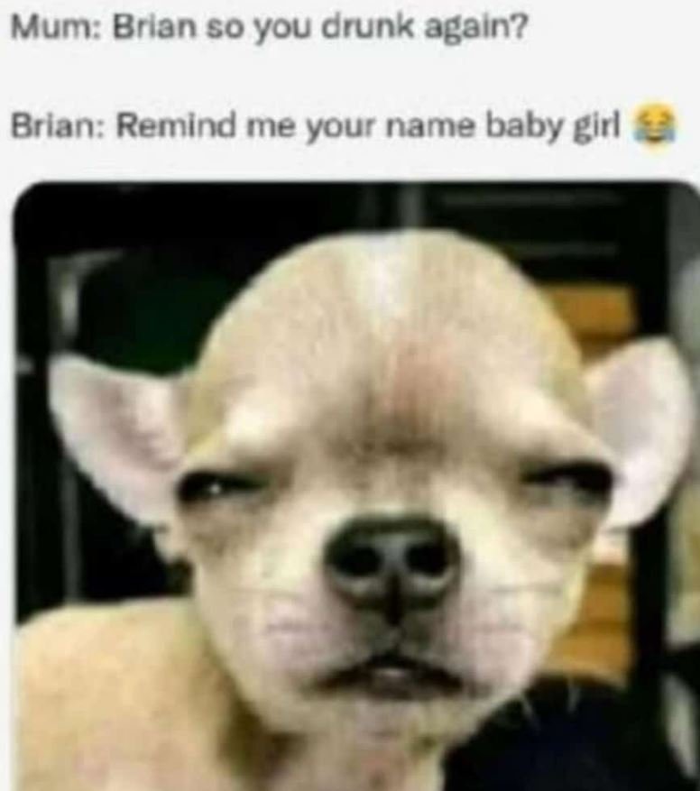 Mum brlan s0 you drunk again? brlan remind me your name baby girl
