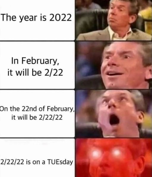 The year is In February, it will be 222 On the 22nd of February, it will be 2222
