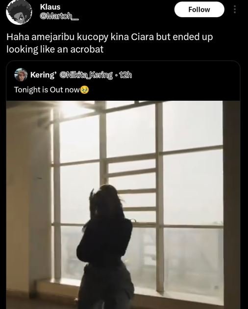 Klaus martoh _ follow haha amejaribu kucopy kina ciara but ended up looking like