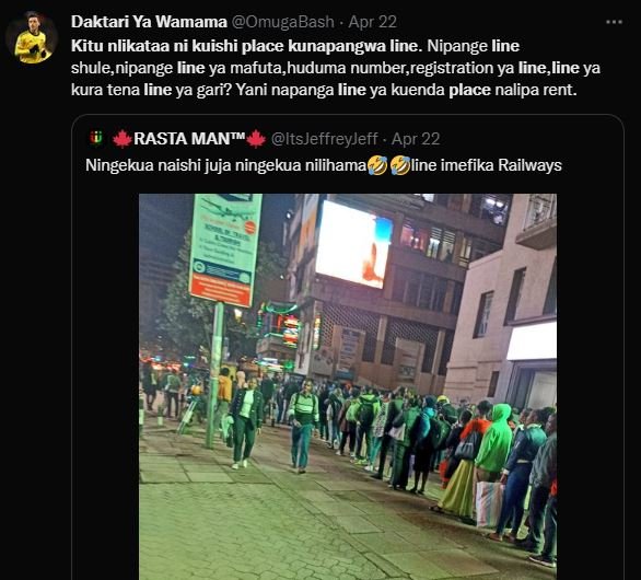 Daktari ya wamama omugabash apr 22 kitu nlikataa kuishi place kunapangwa line. n