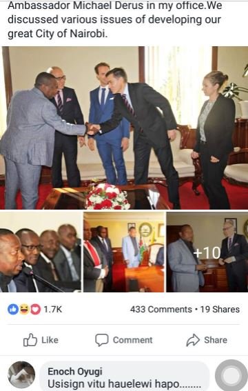 Ambassador michael derus in my otfıce we discussed various issues of developing