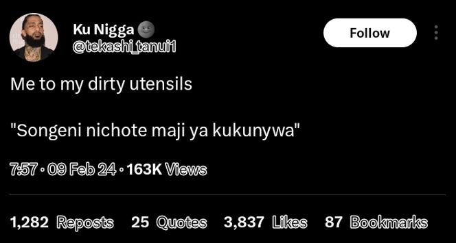 Ku nigga tekashi_fanuií follow me to my dirty utensils songeni nichote maji ya k