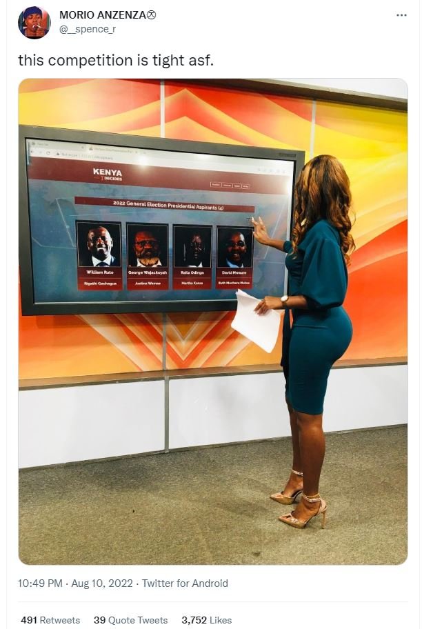 Morio anzenza spence r this competition is tight asf. kenya elsee ganarml electo