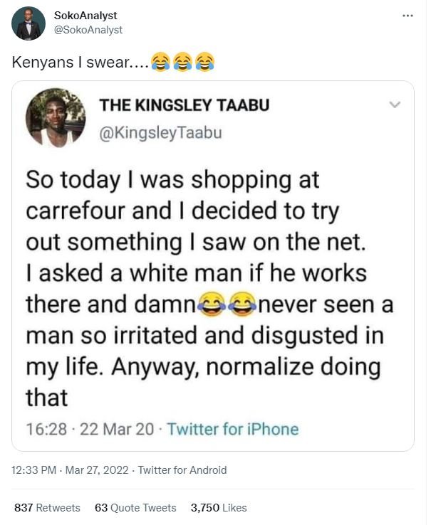 Sokoanalyst sokoanalyst kenyans swear the kingsley taabu kingsleytaabu so today