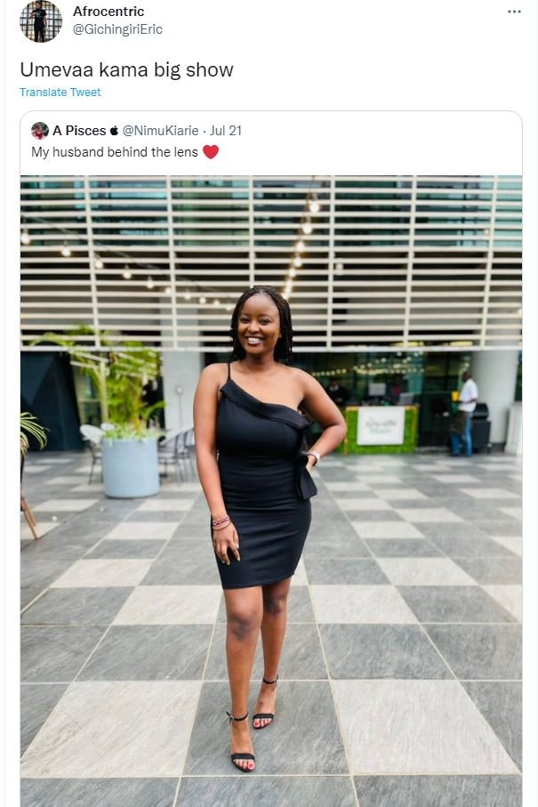 Afrocentric gichingirieric umevaa kama big show translate tweet a pisces nimukia