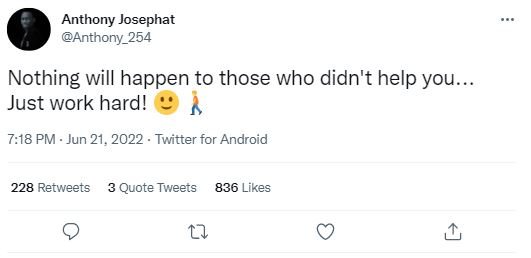 Anthony josephat anthony_254 nothing will happen to those who didn't help you. j