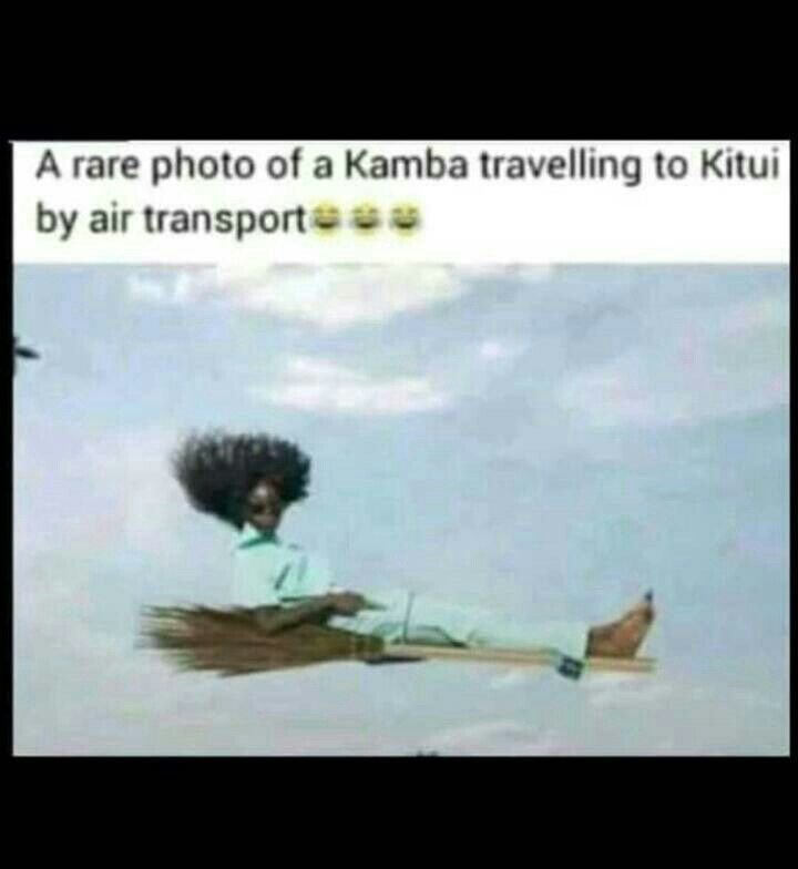 Arare photo of a kamba travelling t0 kitui by air transport