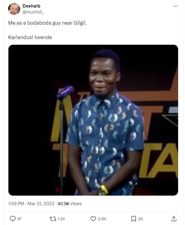 Deshalb murimii _ me as a bodaboda guy near gilgil . kariandusi twende ta 1.59 p