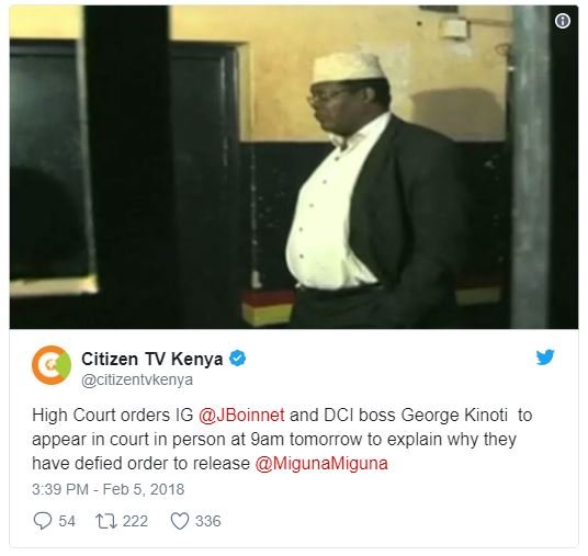 Citizen tv kenya citizentvkenya high court orders ig jboinnet ana dci boss georg