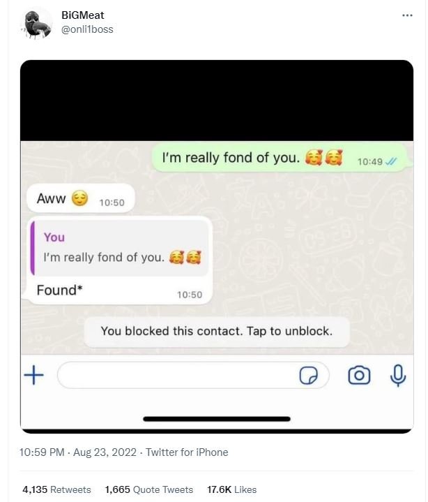 Bigmeat onlilboss i'm really fond of you. 1049 aww 1050 you im really fond of yo