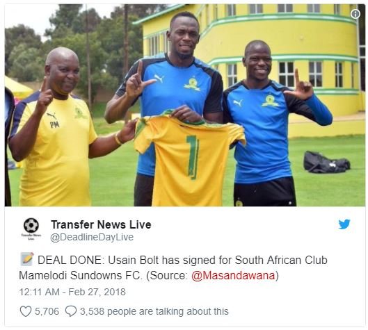 Transfer news live deadlinedaylive deal done usain bolt has signed for south afr