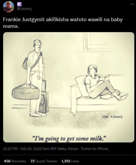 Limorio_ Frankie Justgymit akifikisha watoto wawili na baby mama. JoN aDavs m go