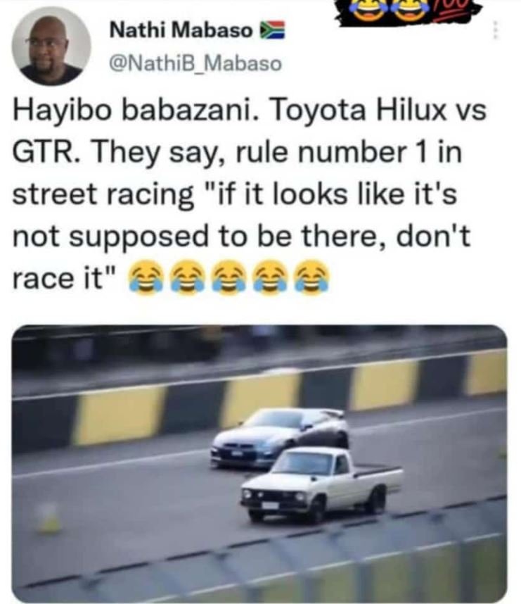 7l nathi mabaso nathib mabaso hayibo babazani. toyota hilux vs gtr they say rule