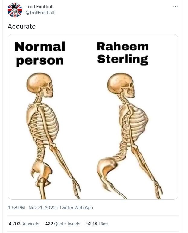 Troll football trollfootball accurate normal person raheem sterling 4.58 pm nov