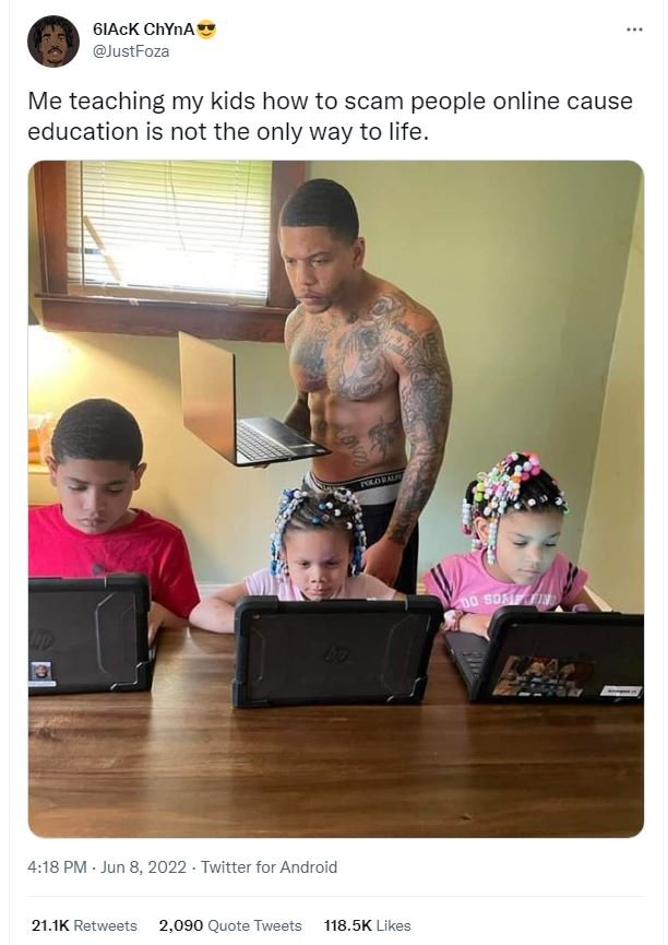 6lack chyna justfoza me teaching my kids how to scam people online cause educati