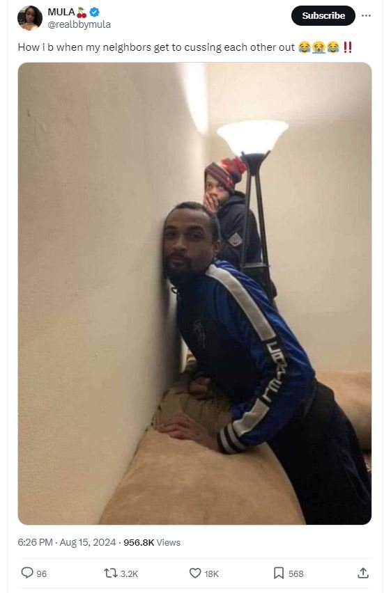 Mula realbbymula subscribe how b when my neighbors get to cussing each other out