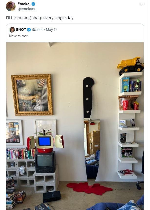 Emeka emekanu fll be looking sharp every single day snot snot . may 17 new mirro