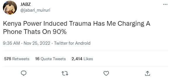 Jabz jabari_muiruri kenya power induced trauma has me charging a phone thats on
