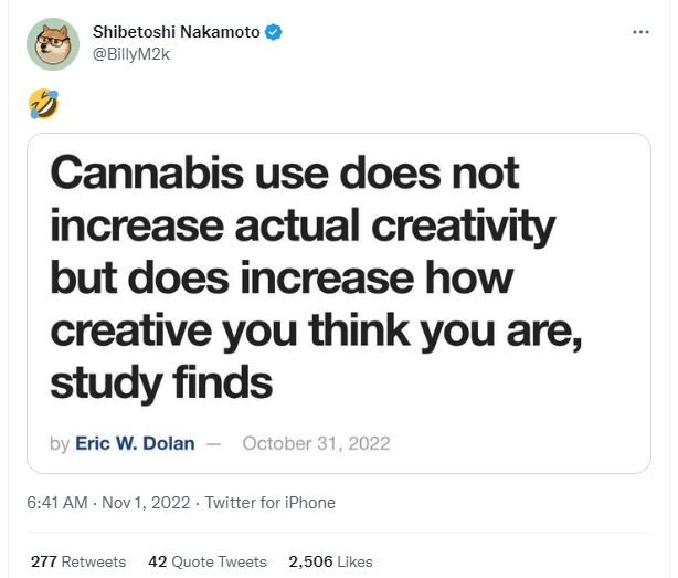 Shibetoshi nakamoto billymzk cannabis use does not increase actual creativity bu