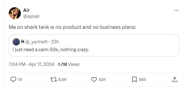 Air ayoair me on shark tank w no product and no business plans _yarinett 23h iju