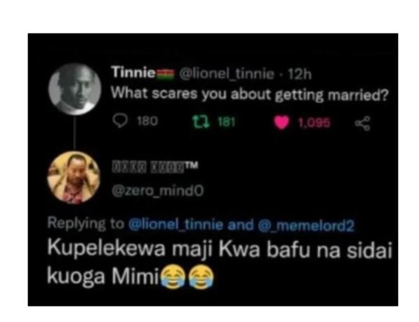 Tinnie lionel_tinnie 12h what scares you about betting married? 0 180 u 181 10s