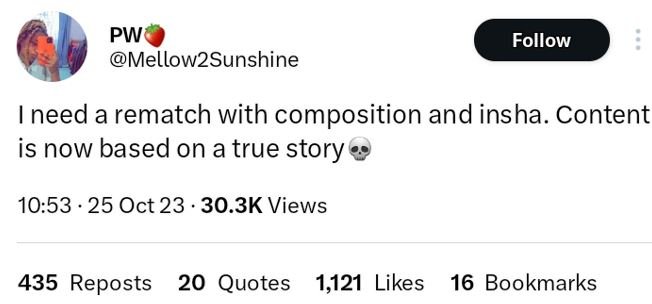 Pw mellow2sunshine follow need a rematch with composition and insha. content is