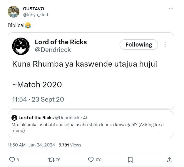 Gustavo luhya_kidd biblical lord of the ricks dendricck following kuna rhumba ya