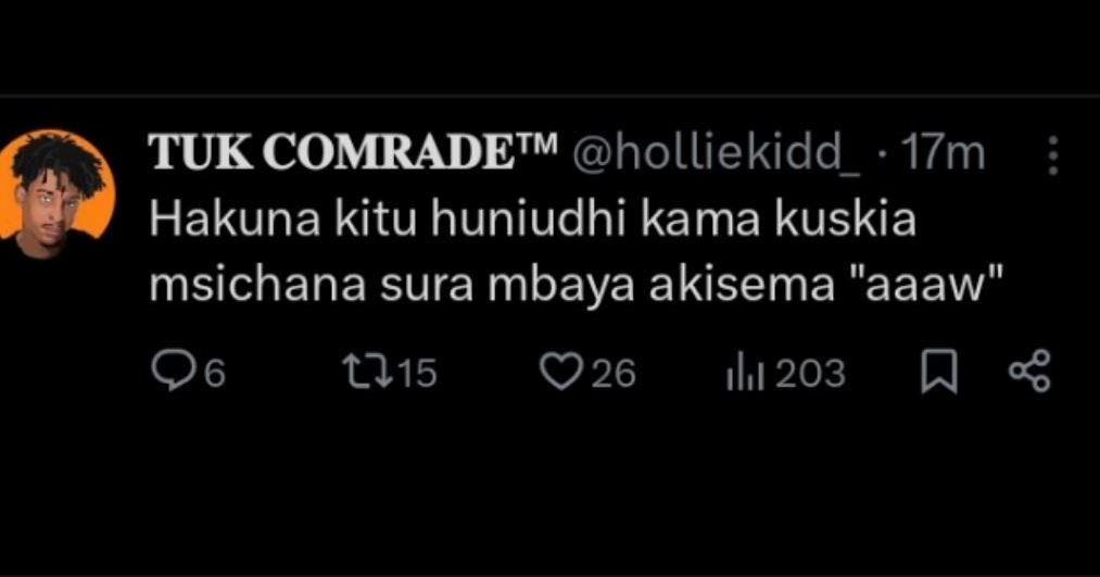 Tuk comradetm holliekidd_ 17m hakuna kitu huniudhi kama kuskia msichana sura mba