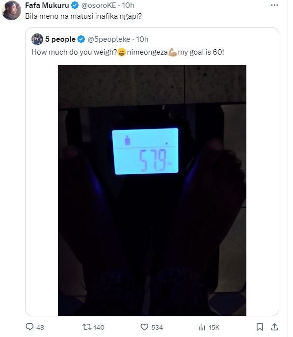 Fafa mukuru osoroke 10h bila meno na matusi inafika ngapi? 5 people 5peopleke .