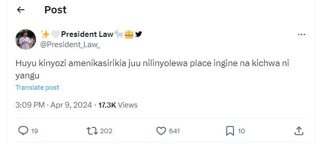 Post president law president_law_ huyu kinyozi amenikasirikia juu nilinyolewa pl