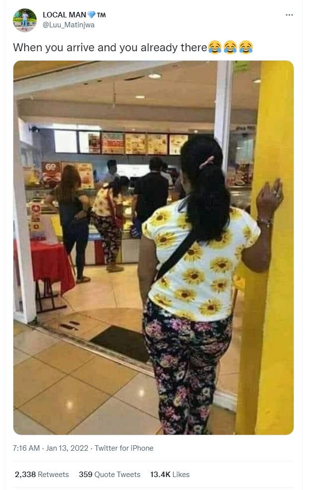 LOCAL MAN TM Luu_Matinjwa When you arrive and you already there 716 AM Jan 13, T